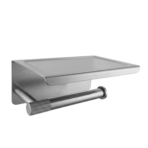 Suport pentru hârtie igienică cu poliță Rea 6613 Modern Nickel Brush