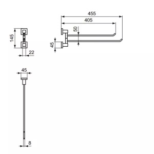 Suport prosop doua brate Ideal Standard IOM 45 cm - Img 3