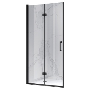 Usa de dus batanta pentru nisa ZES-KZ21B-BL-80 negru 80 x 195 cm sticla 6 mm - Img 1