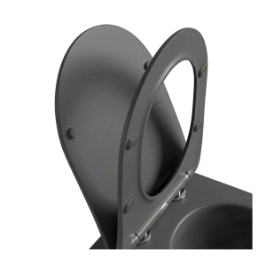 Vas de toaletă bideu VELDMAN VITO cu sistem inovator de spălare RIMLESS TORNADO, gri mat - Img 8