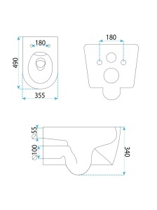 Vas de WC suspendat cu capac Gustavo Rimless alb lucios - Img 9