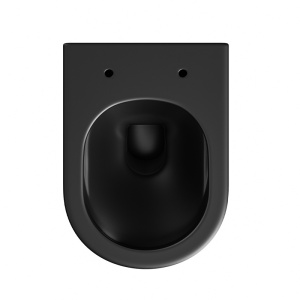 Vas de WC suspendat Luma Black Matt - Gold Brush cu caneluri – rimless, capac soft close - Img 7