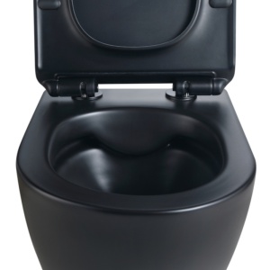 Vas toaleta WC suspendat Mizu Black Matt cu capac din duroplast cu softclose - Img 11