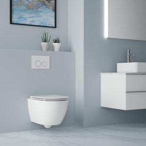 Vas wc Arizona, tehnologie Vortex, rimless, suspendat. culoare alb mat - Img 2