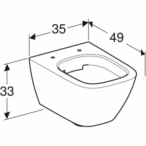 Vas WC oval si suspendat rimfree Geberit Smyle Square alb - Img 4