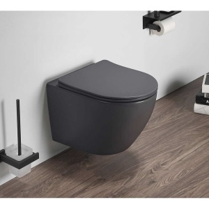 Vas WC PRO VERA NEGRU MAT, Capac Slim Premium Soft-Close Inclus , Montaj Suspendat, Ceramica sanitara - Img 2