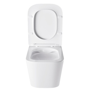 Vas WC suspendat Aqua White 02, rimless cu capac din duroplast si inchidere softclose - Img 8