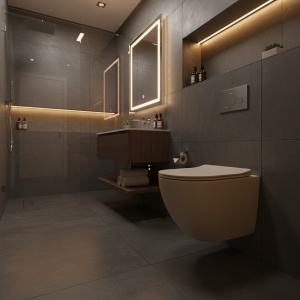 Vas WC suspendat Peak Cappuccino rimless cu capac soft close duroplast - Img 8