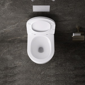 Vas WC suspendat Tornado Nero White 03, rimless cu capac din duroplast si inchidere softclose - Img 4