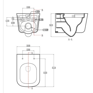 Vas WC suspendat Viva Tornado White, rimless, capac din duroplast cu softclose - Img 7