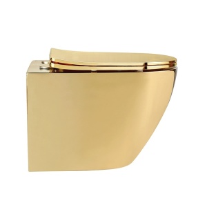 Vas WC suspendat Yuzu Gold, rimless cu capac softclose - Img 3