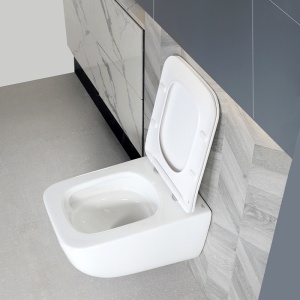 Vas WC suspendat Yuzu Tornado White, rimless cu capac softclose - Img 6