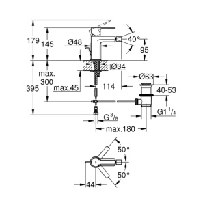 Baterie bideu Grohe Lineare crom periat Supersteel - Img 2