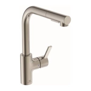 Baterie bucatarie cu dus extactibil Ideal Standard Gusto 295 argintiu Silver Storm 2 tipuri de jet - Img 1