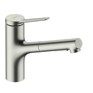Baterie bucatarie cu dus extractibil crom periat Hansgrohe Zesis M33 150 cu 2 jeturi 74800800 - Img 1