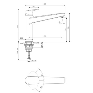 Baterie bucatarie Ideal Standard Ceraplan cu pipa turnata inalta - Img 3