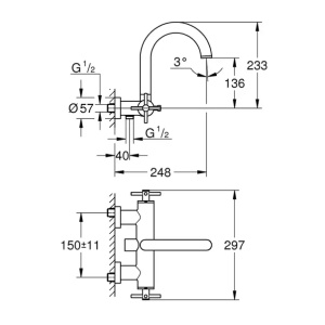 Baterie cada - dus Grohe Atrio dubla comanda antracit periat Hard Graphite - Img 2