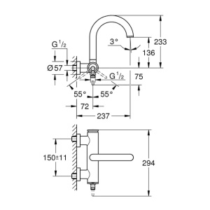 Baterie cada - dus Grohe Atrio monocomanda antracit periat Hard Graphite - Img 2