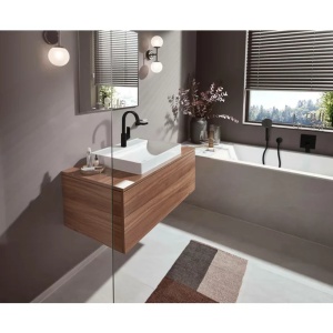 Baterie cada - dus incastrata Hansgrohe Vivenis negru mat fara corp ingropat - Img 2