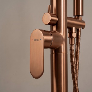 Baterie de podea pentru cada Rea Logan brush copper - Img 6