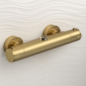 Baterie dus cu termostat si montaj pe perete T203 Gold - Img 4
