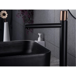 Baterie inalta pentru lavoar VELDMAN SOFIA Black Rose Gold - Img 2