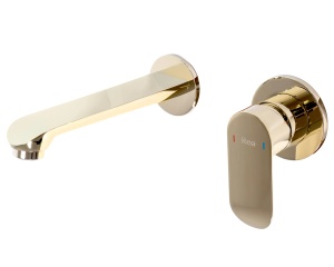 Baterie Lavoar / Cada REA HYPER GOLD, Montaj In Perete, Capat Fix, Monocomanda, Sistem BOX, Auriu - Img 2