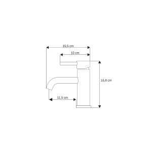 Baterie lavoar Costa montaj lavoar, culoare Graphite Titanium - Img 2