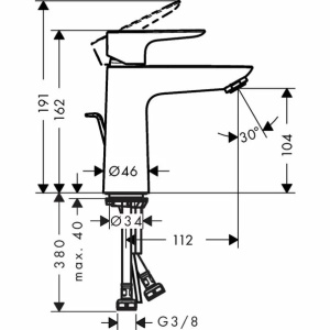 Baterie lavoar Hansgrohe Talis E 110 cu ventil Pop-Up bronz periat - Img 2