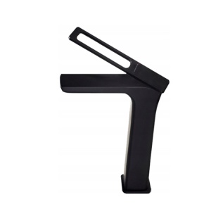 Baterie lavoar PRO Trevi, Montaj Pe Blat, Capat Fix, Inaltime 24.5 Cm, Finisaj Negru Mat - Img 1