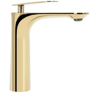Baterie Lavoar REA BERG GOLD LOW, Montaj Pe Blat, Capat Fix, Monocomanda, Inaltime 16 Cm, Auriu - Img 6