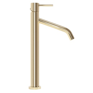 Baterie Lavoar REA LEVEL GOLD HIGH, Montaj Pe Blat, Capat Fix, Monocomanda, Inaltime 34.5 Cm, Auriu - Img 2