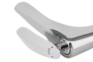Baterie Lavoar REA ORBIT CHROM LOW, Montaj Pe Lavoar, Capat Fix, Monocomanda, Inaltime 17 Cm, Crom - Img 3