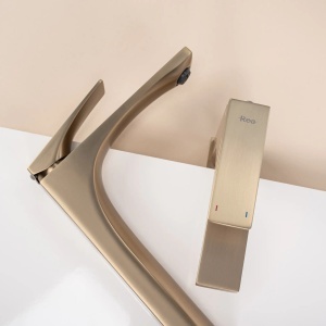 Baterie pentru lavoar baie Rea Joe Brush Gold low - Img 2