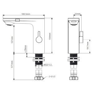 Baterie pentru lavoar FAPPER Black, Cu Afisaj LCD, Design Elegant - Img 3