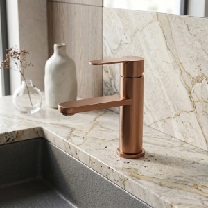 Baterie pentru lavoar Rea Arcos Brush Copper - Img 2