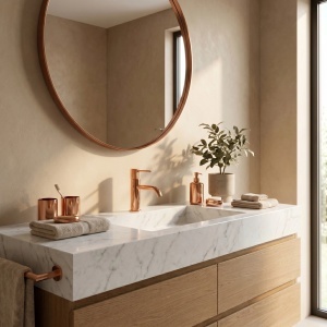 Baterie pentru lavoar Rea Venti Copper Low - Img 2