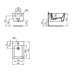 Bideu suspendat Ideal Standard Atelier Blend Cube alb lucios - Img 9