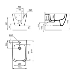Bideu suspendat Ideal Standard I.life B alb lucios SmartGuard - Img 8