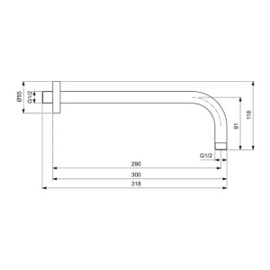 Brat de dus Ideal Standard IdealRain 30 cm auriu periat - Img 6
