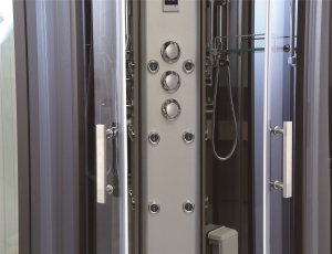 Cabina de dus cu hidromasaj neagra cadita alba MO-0513D 110 x 110 x 215 cm - Img 14