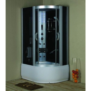 Cabina de dus cu sauna si hidromasaj montaj dreapta alba cu rame cromate 120 x 85 x 225 cm - Img 2