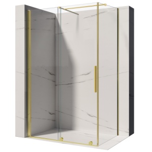 Cabina de dus culisanta Veldman Lima auriu lucios 150 x 70 cm sticla 8 mm