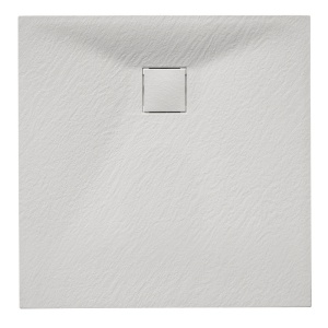 Cabina de dus din sticla securizata cu rame negre si cadita alba slim BL30B/RIKO 90 x 90 cm - Img 19
