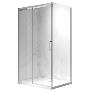 Cabina de dus dreptunghiuara din sticla securizata si rame cromate KZ22C 120 x 80 cm