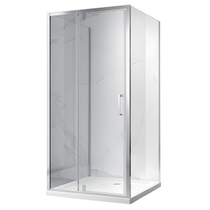 Cabina de dus dreptunghiulara cu 3 pereti si rame cromate KZ23D 100 x 90 cm