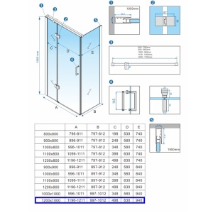 Cabina de dus dreptunghiulara cu cadita de dus, Culoare Negru, Dimensiune 120X100 cm, Finisaj Crom - Img 12