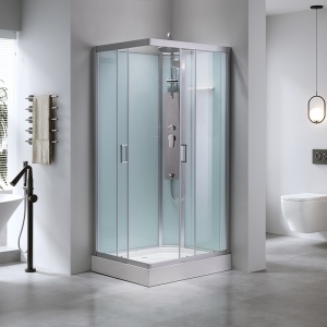 Cabina de dus dreptunghiulara cu hidromasaj si cadita inclusa montaj stanga Alma 120 x 80 cm - Img 2