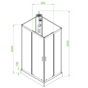 Cabina de dus dreptunghiulara cu hidromasaj si cadita inclusa montaj dreapta Alma 120 x 80 cm - Img 20
