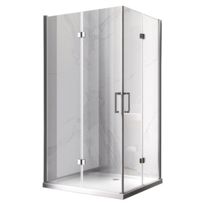 Cabina de dus dreptunghiulara din sticla securizata 6 mm si rame cromate KZ12D 120 x 80 cm
